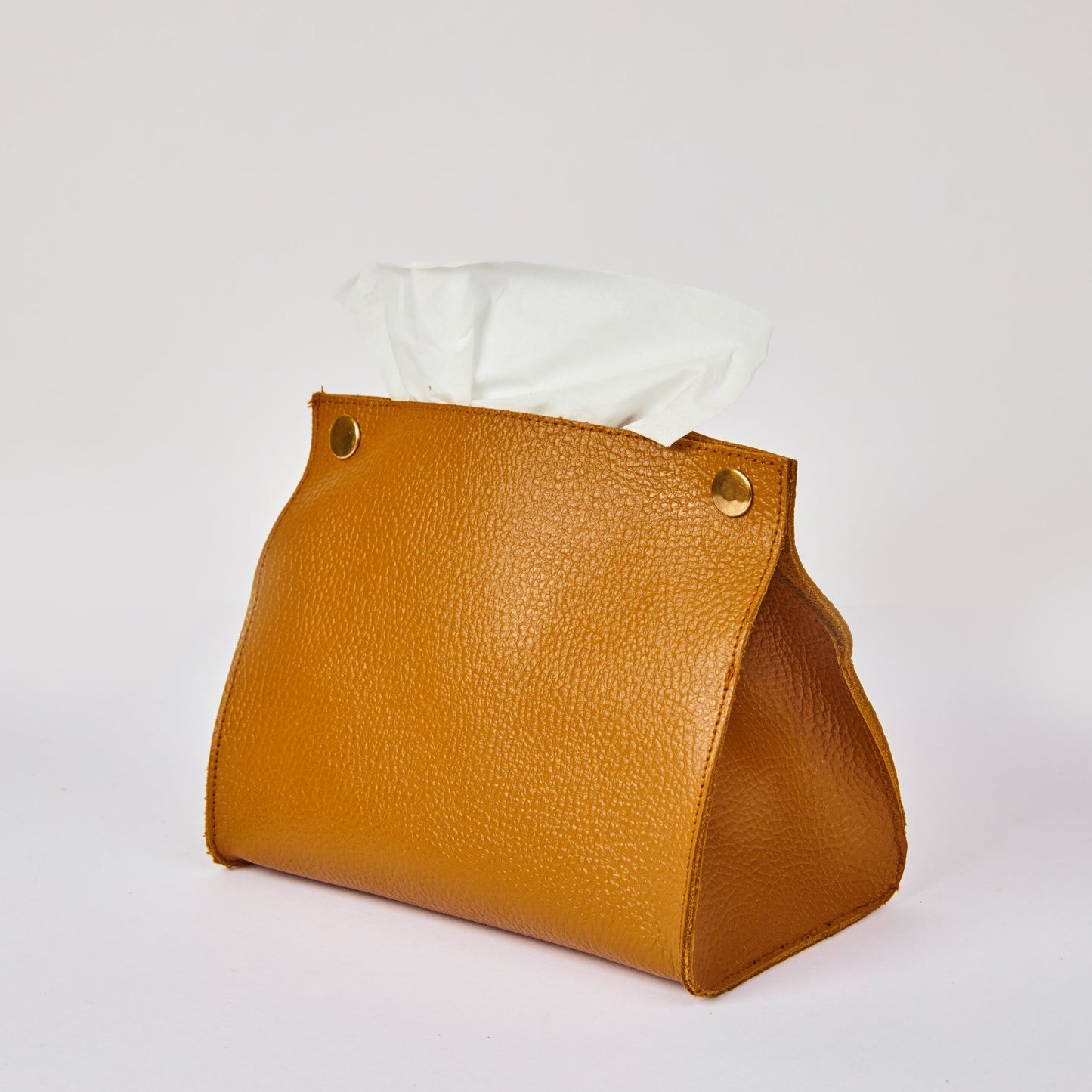 Leather Tissue Holder Blue